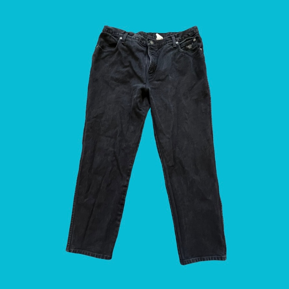 Harley-Davidson Jeans Black Y2K Classic Fit Straight Leg Women Size 18 (38x32)